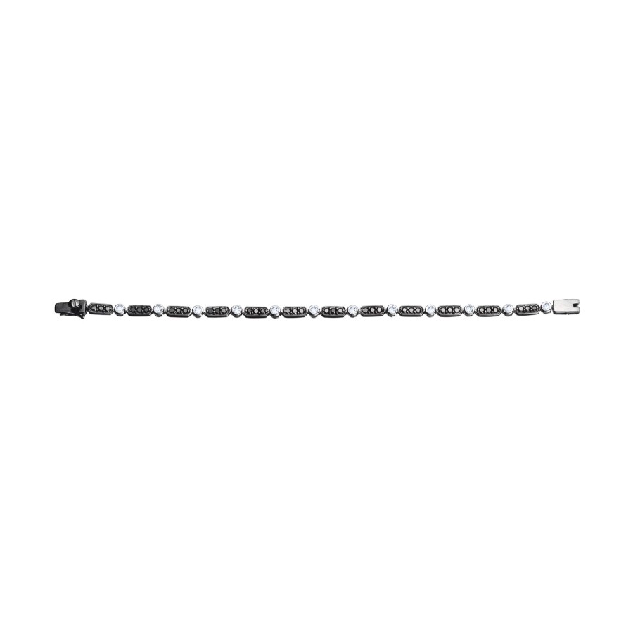 Women KAJ Fine Jewellery Fine Jewellery | Black And White Diamond Tennis Bracelet