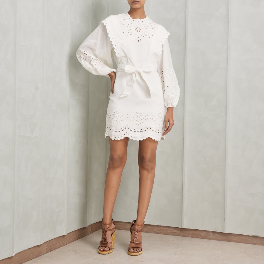 Women Zimmermann Dresses | Junie Embroidered Mini Dress