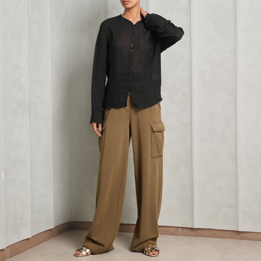 Women Loulou Studio Blouses | Beta Semi-Sheer Shirt