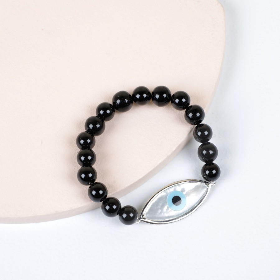 Women KAJ Fine Jewellery Fine Jewellery | Evil Eye Onyx Bracelet