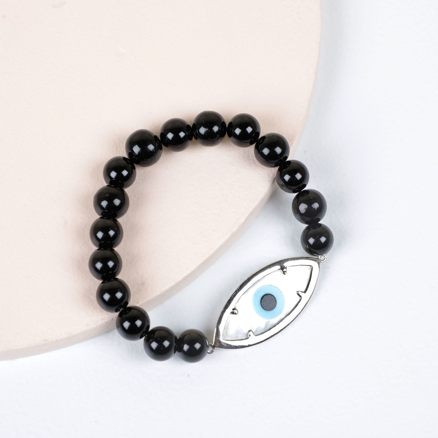 Women KAJ Fine Jewellery Fine Jewellery | Evil Eye Onyx Bracelet