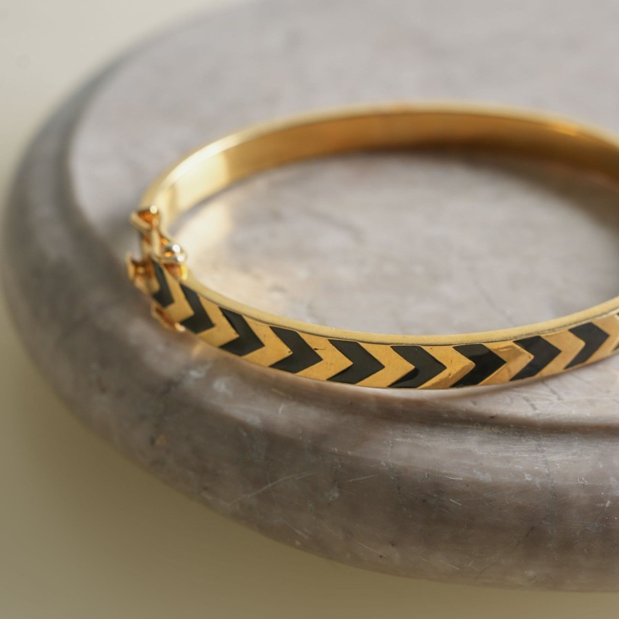 Women Zayn By Sunena Demi Fine Jewellery | Chevron Enamel Bangle