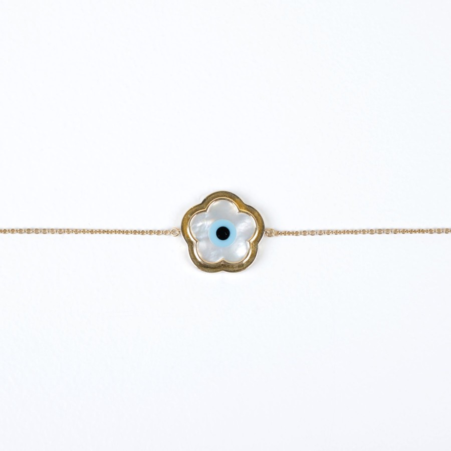 Women KAJ Fine Jewellery Fine Jewellery | Flower Evil Eye Chain Bracelet