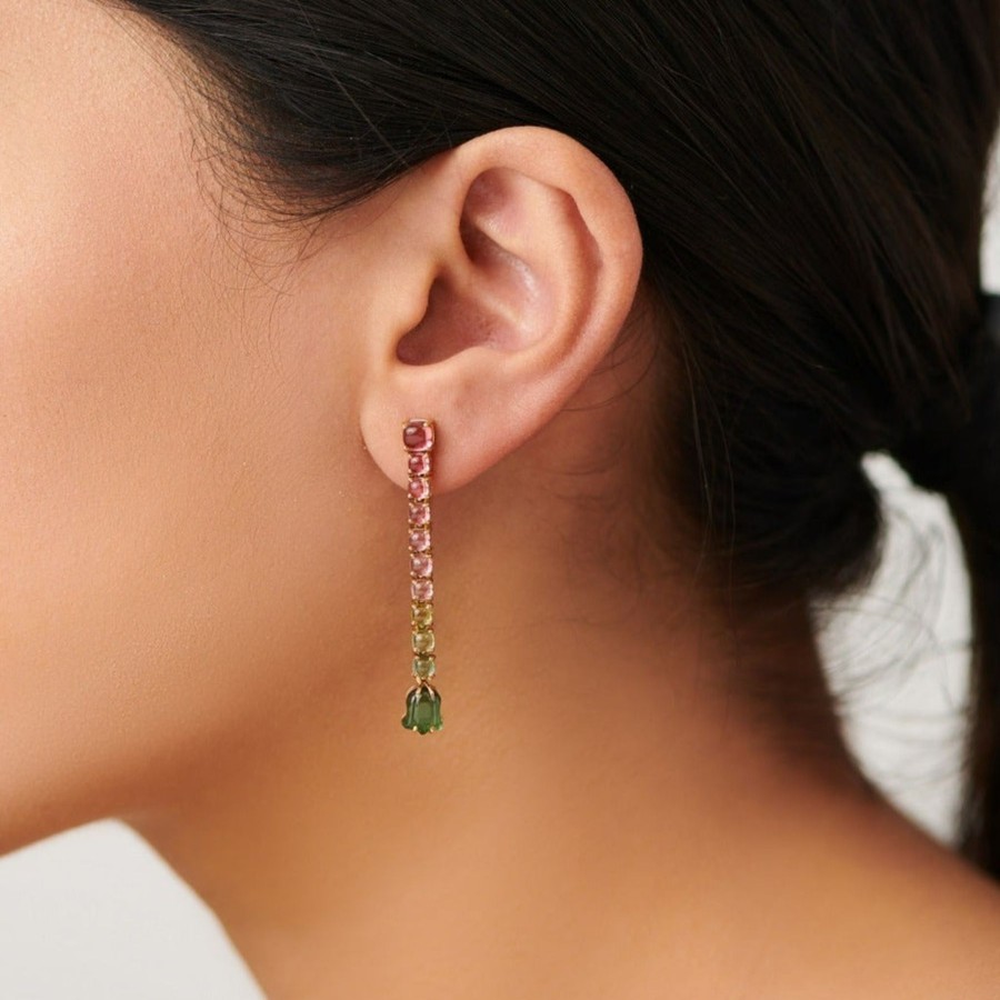 Women The Line Fine Jewellery | Ombre Tourmaline Flower Earrings