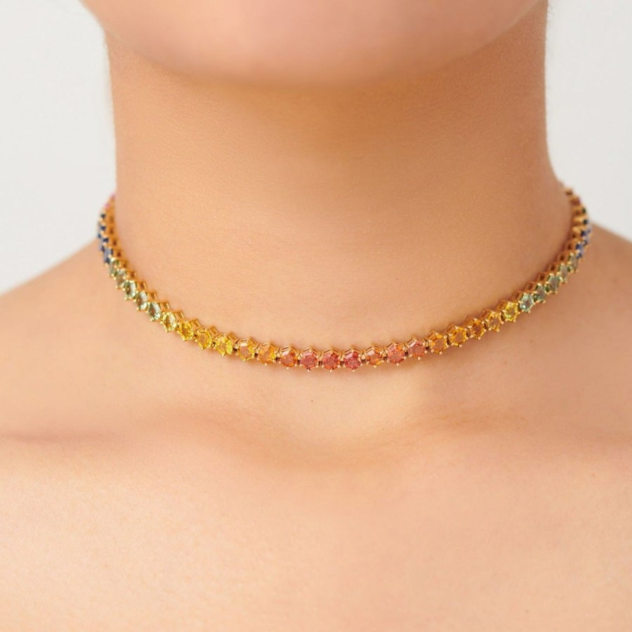 Women The Line Fine Jewellery | Rainbow Sapphire Choker