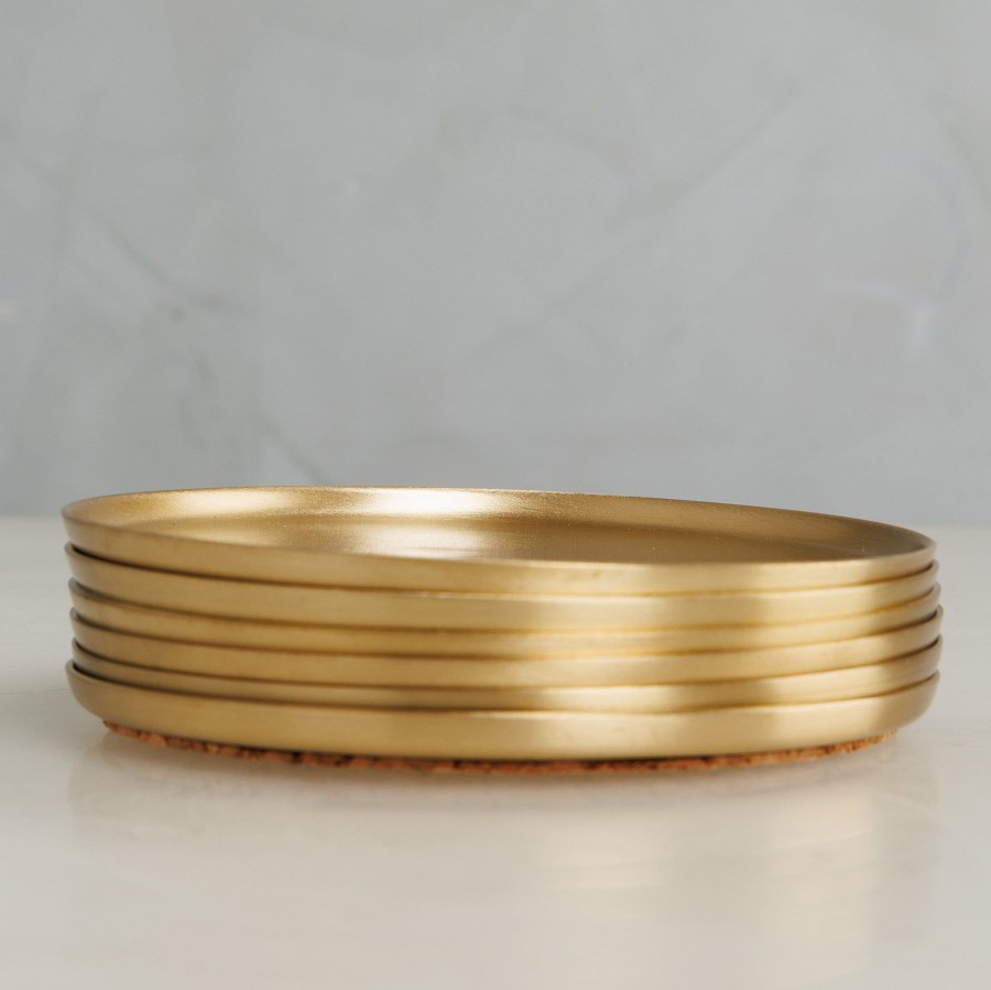 Home Fleck | Heirloom Brass Coasters, Set Of 6