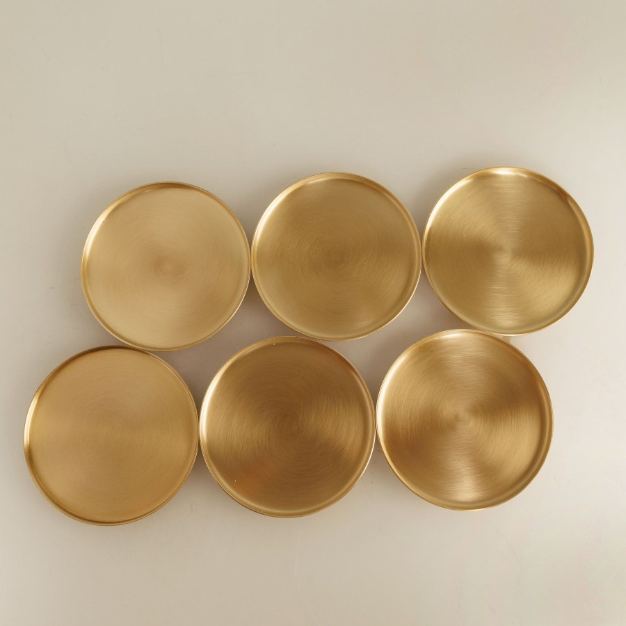 Home Fleck | Heirloom Brass Coasters, Set Of 6