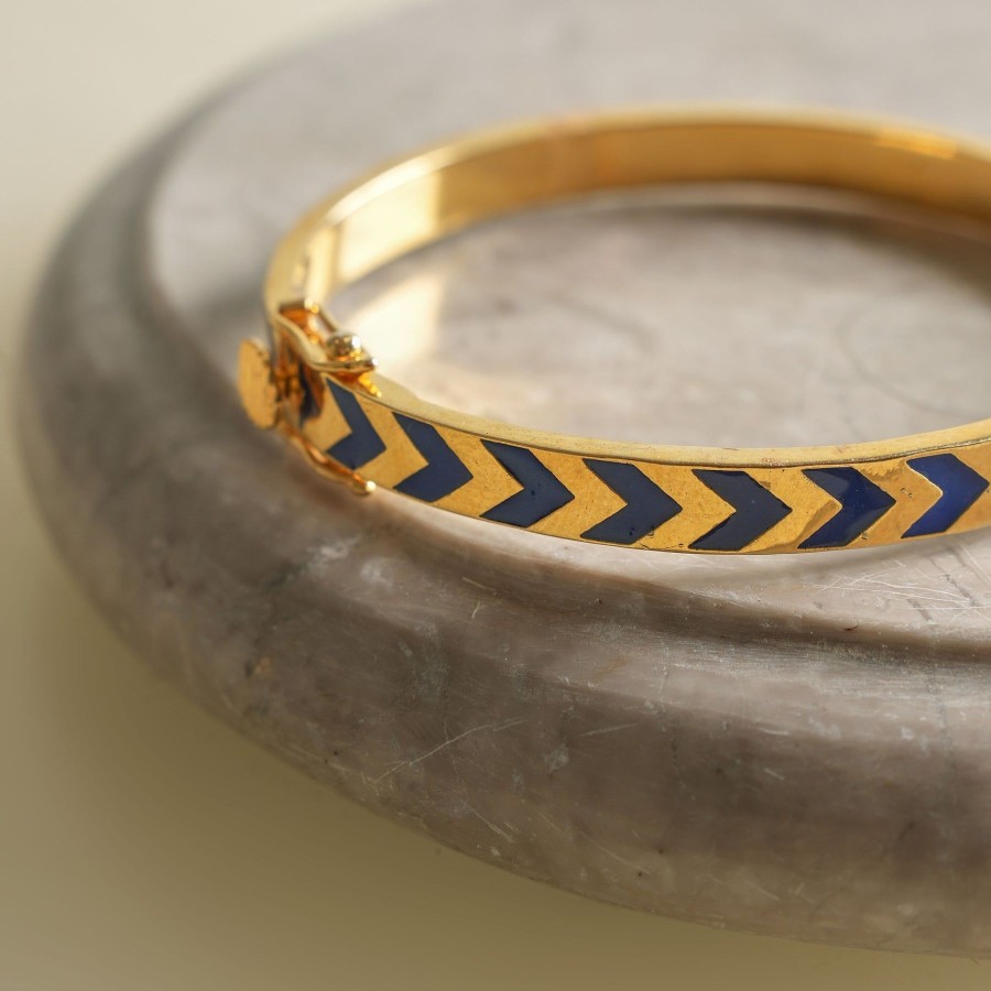 Women Zayn By Sunena Demi Fine Jewellery | Chevron Enamel Bangle