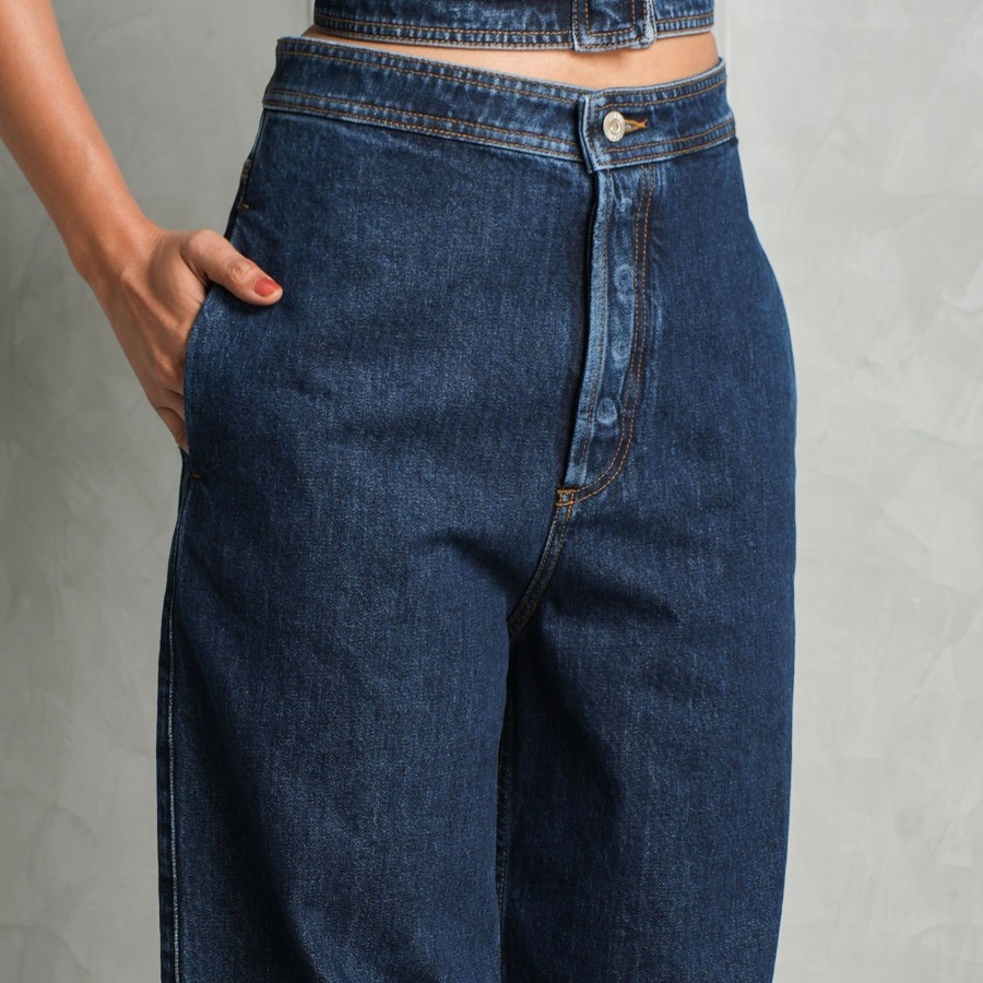 Women Loewe Denims | High Waisted Jeans