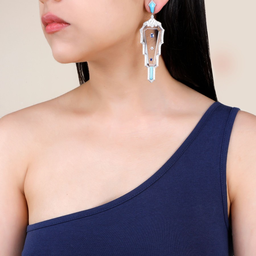 Women Umrao Jewels Fine Jewellery | Firoza Art Deco Earrings