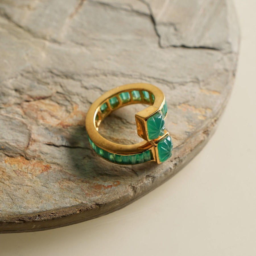 Women Akansha Sethi Demi Fine Jewellery | Emerald Ribbon Ring