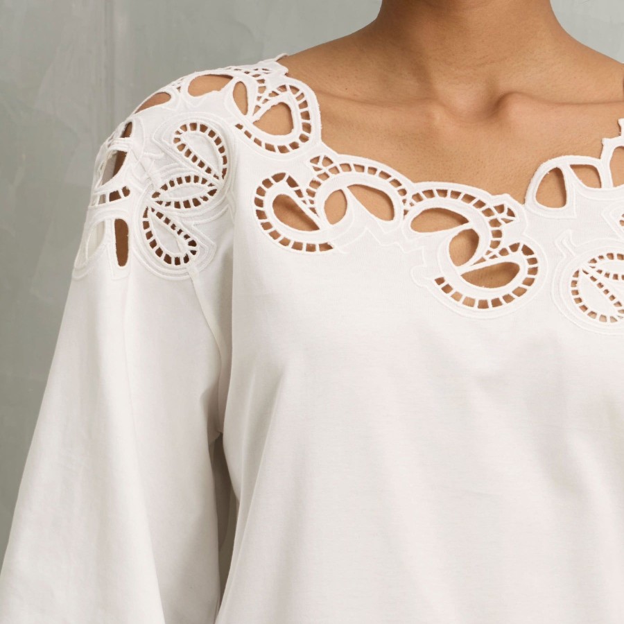 Women Elie Saab Tops | Embroidered Relaxed T-Shirt