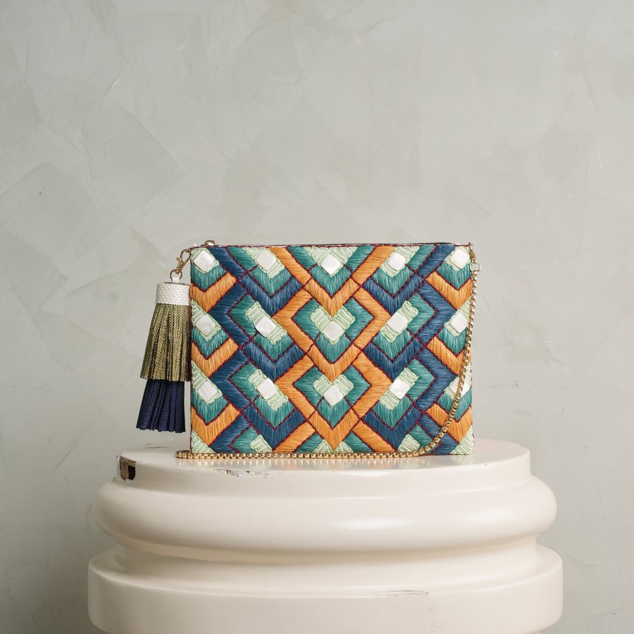 Women Nomada Cross Body Bags | Aztec Maze Zipper