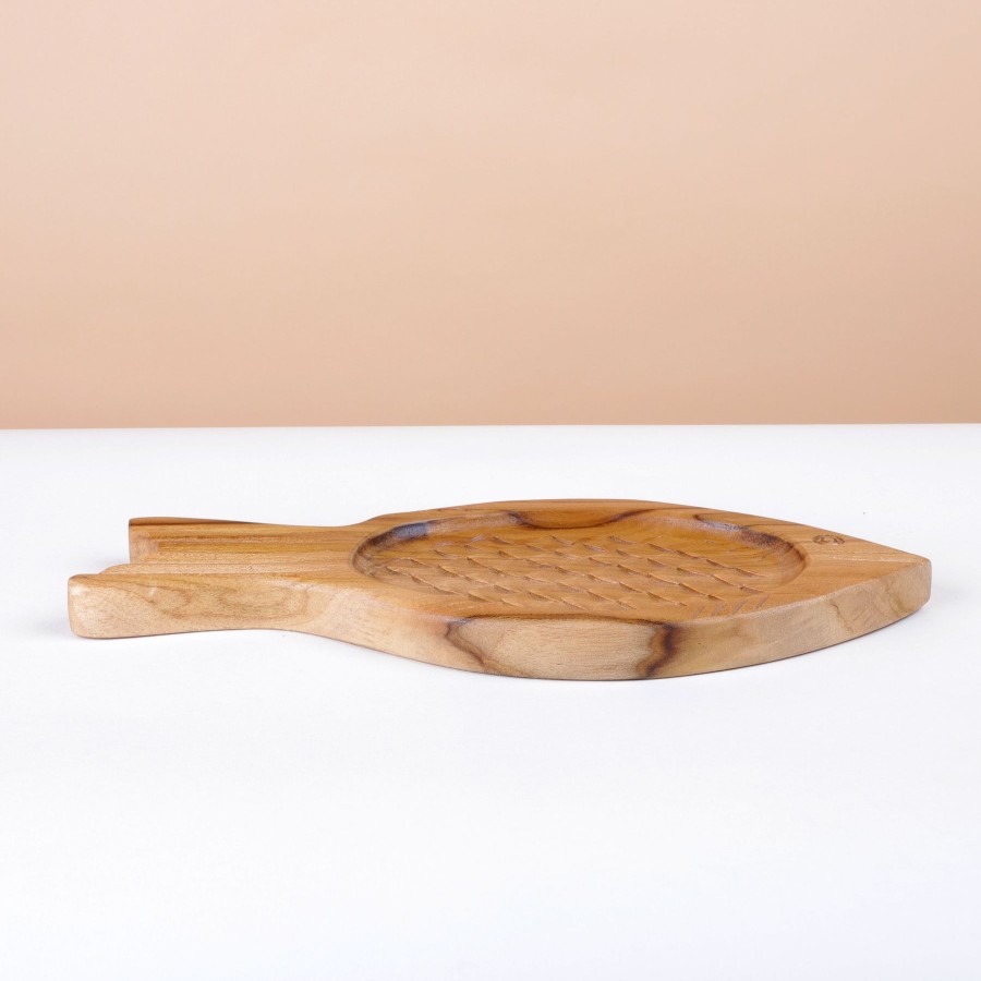 Home Ecru | Wooden Fish Platter