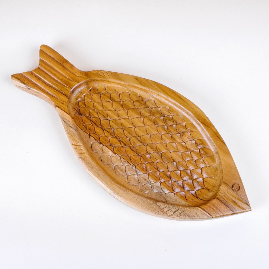 Home Ecru | Wooden Fish Platter