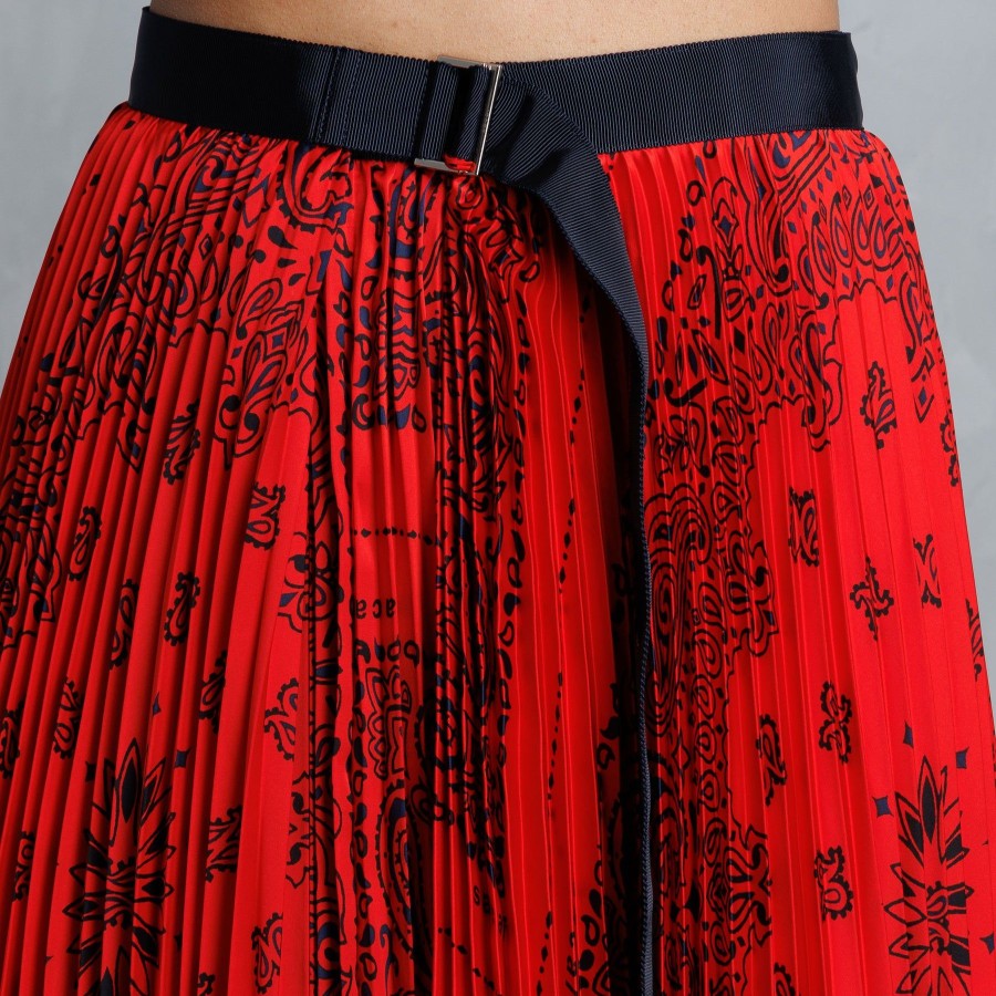 Women Sacai Skirts | Bandana Print Midi Skirt