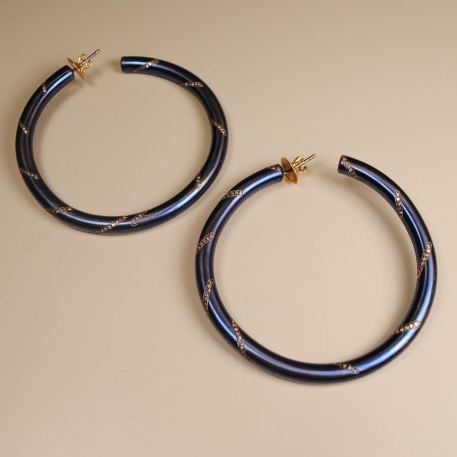 Women Estaa Fine Jewellery | Oversized Titanium Hoop Earrings