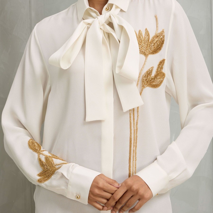 Women Elie Saab Blouses | Embroidered Relaxed Shirt