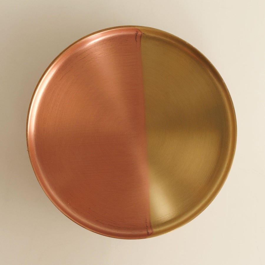 Home Fleck | Two-Tone Copper & Brass Coasters, Set Of 6