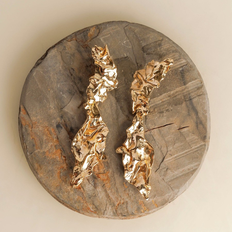 Women Studio Metallurgy Fashion Jewellery | Long Algae Earrings