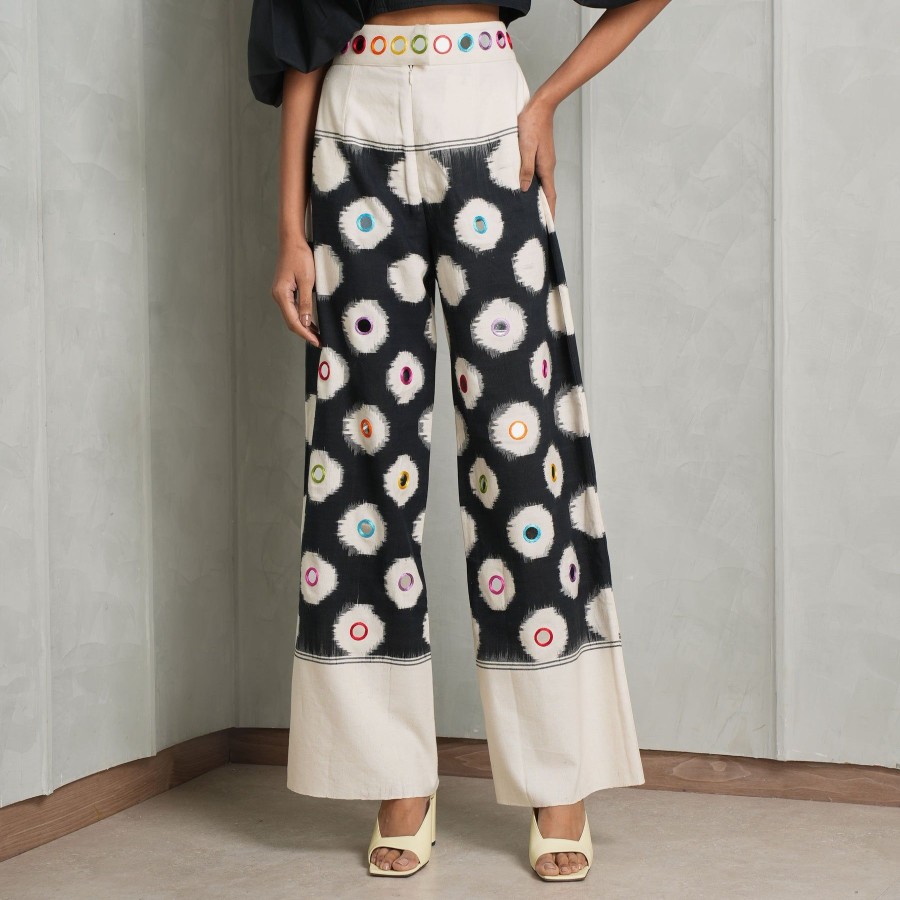 Women De Castro Pants | Multicolor Mirror Trousers