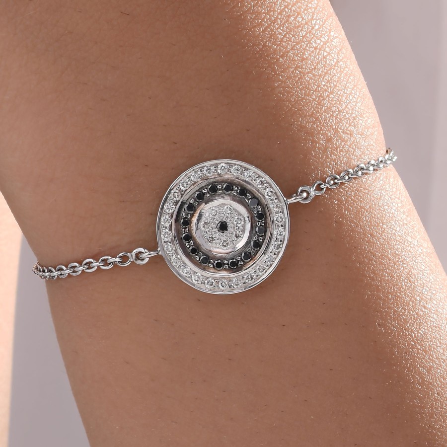 Women KAJ Fine Jewellery Fine Jewellery | Round Black And White Diamond Chain Bracelet