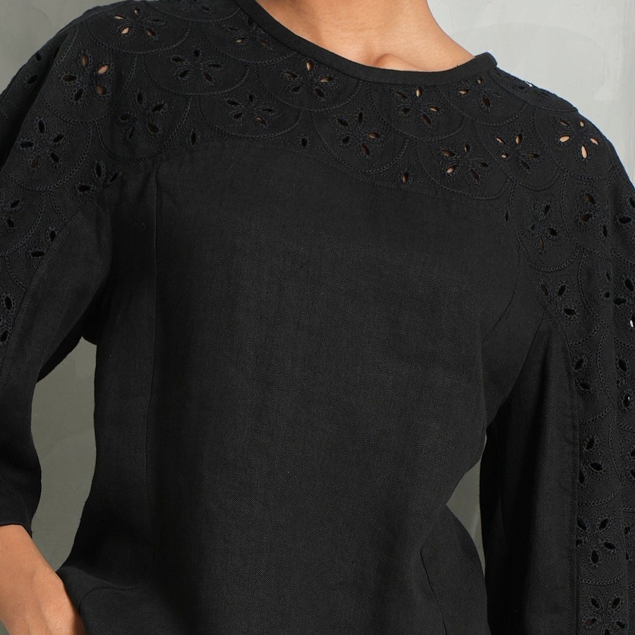 Women Chloé Tops | Cutwork Balloon Sleeve Top