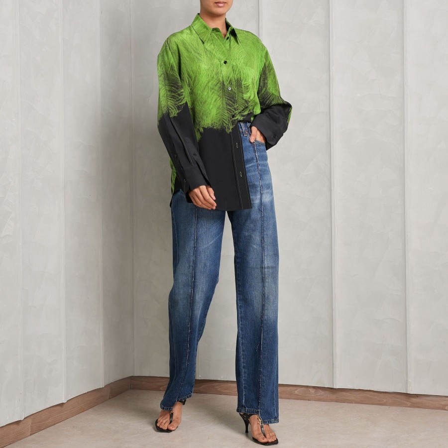 Women Victoria Beckham Blouses | Oversized Printed Shirt