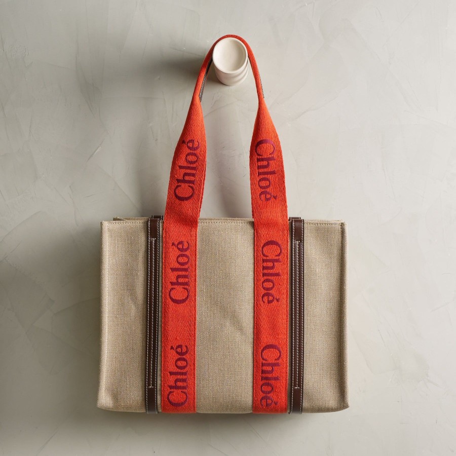 Women Chloé Tote Bags | Woody Top Handle Tote