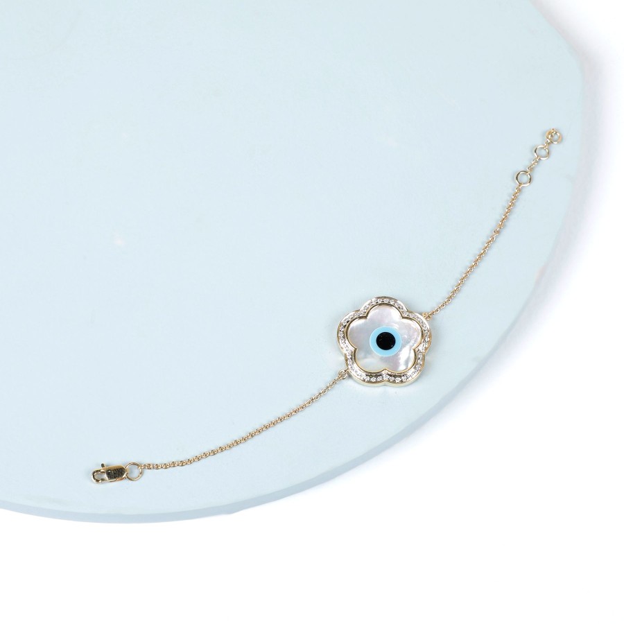 Women KAJ Fine Jewellery Fine Jewellery | Flower Evil Eye Chain Bracelet