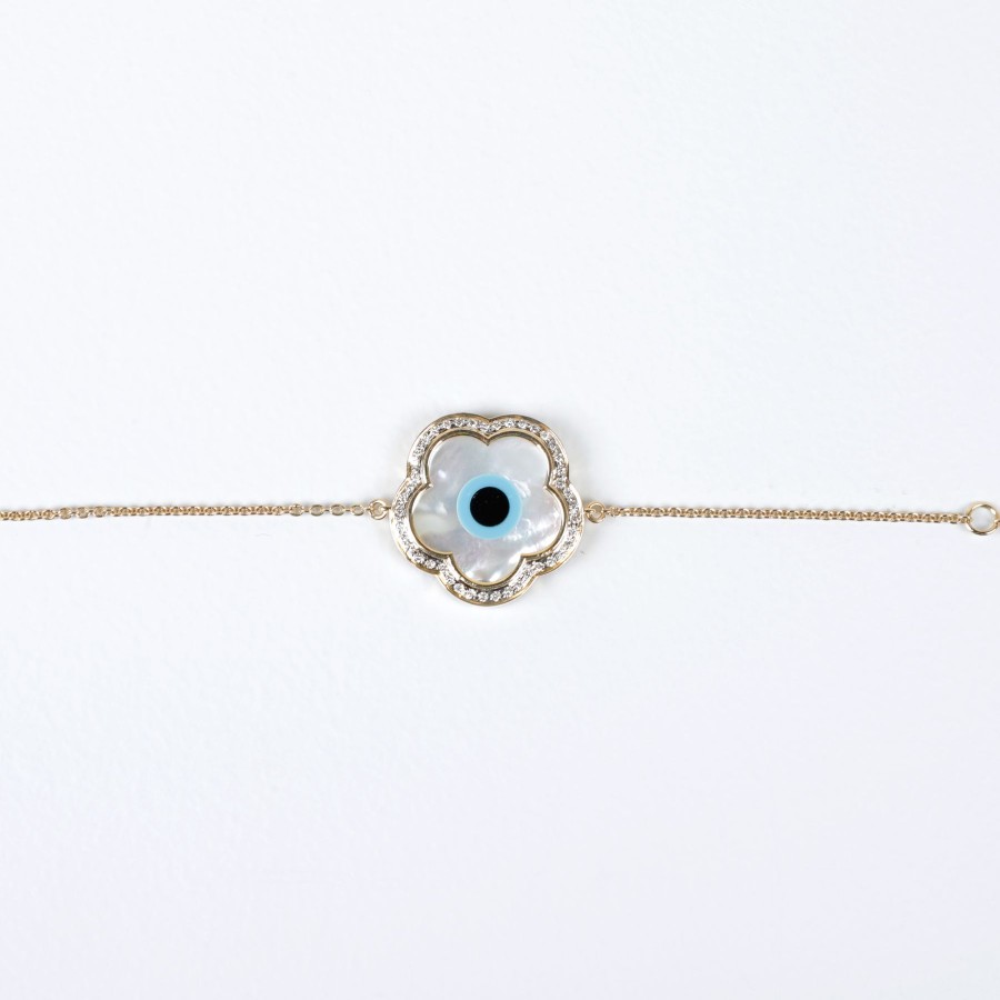 Women KAJ Fine Jewellery Fine Jewellery | Flower Evil Eye Chain Bracelet