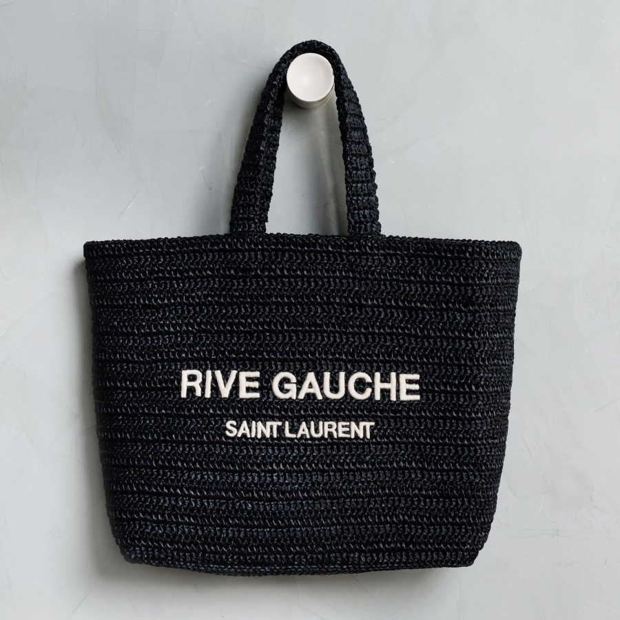 Women Saint Laurent Tote Bags | Rive Gauche Raffia Tote