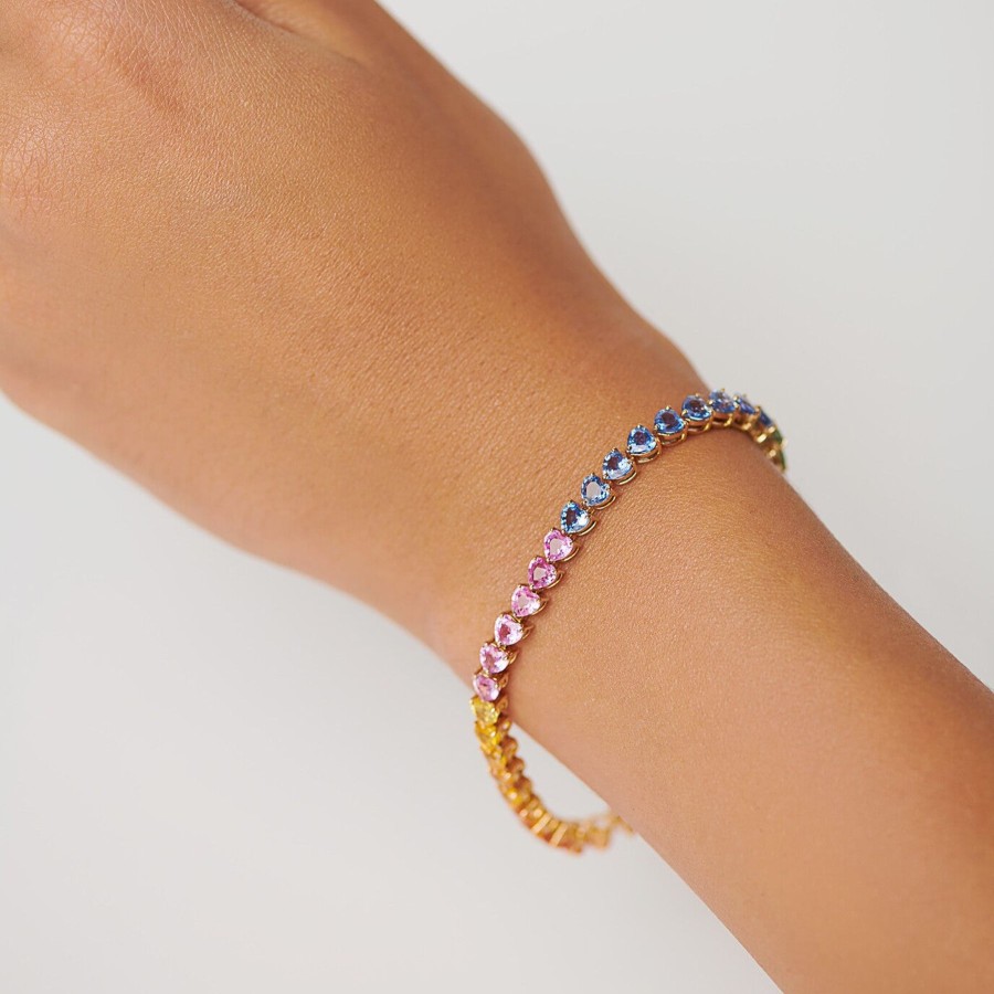 Women The Line Fine Jewellery | Rainbow Bracelet Heart