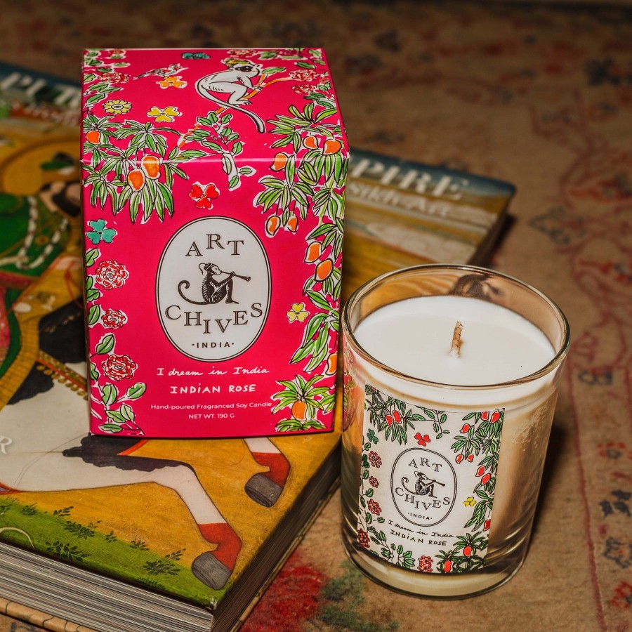 Home Art-chives India | Indian Rose-Fragranced Soy Candle