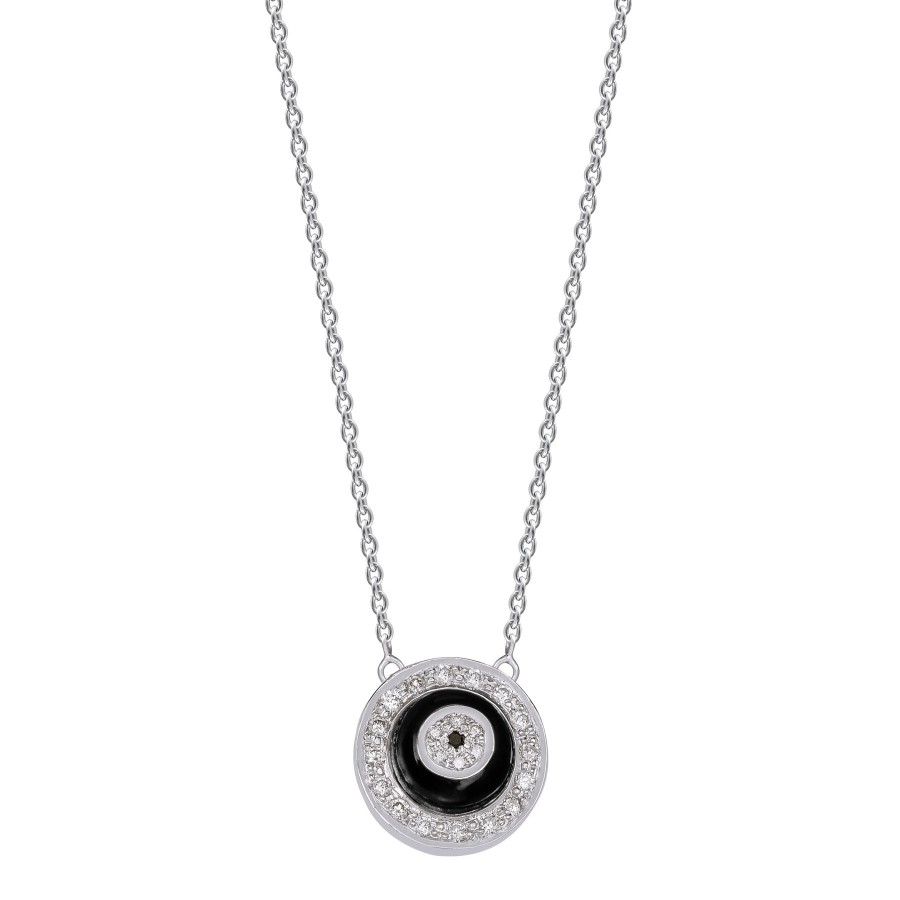 Women KAJ Fine Jewellery Fine Jewellery | Black Onyx Donut Diamond Chain Pendant