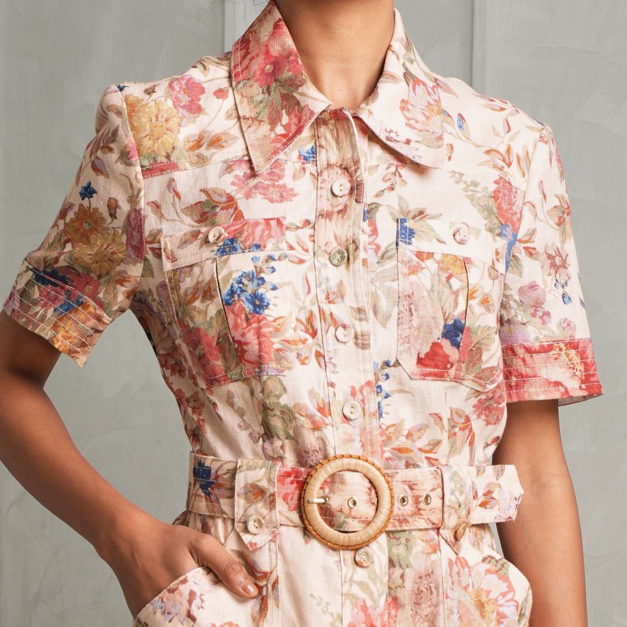 Women Zimmermann Dresses | August Belted Shirt Dress