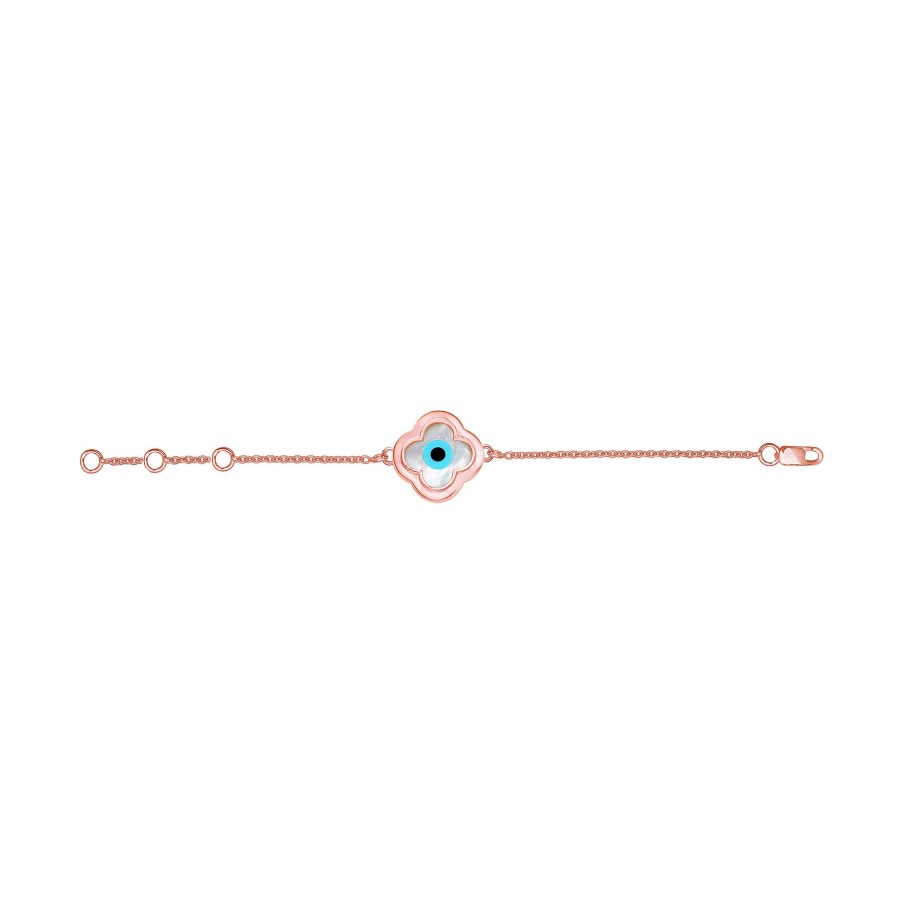 Women KAJ Fine Jewellery Fine Jewellery | Small Clover Evil Eye Chain Bracelet