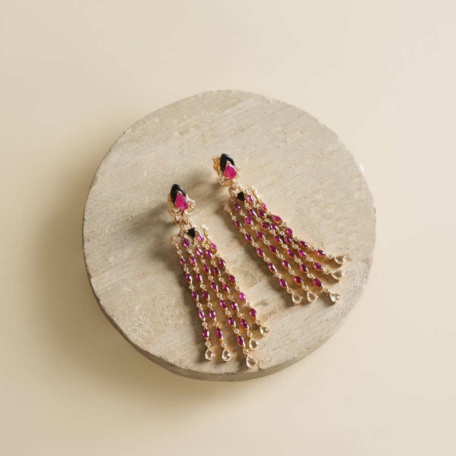 Women Tallin Jewels Fine Jewellery | Onyx Ruby Earrings