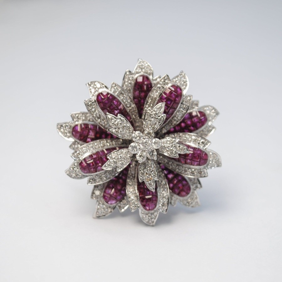 Women Estaa Fine Jewellery | Crimson Petal Flower Ring