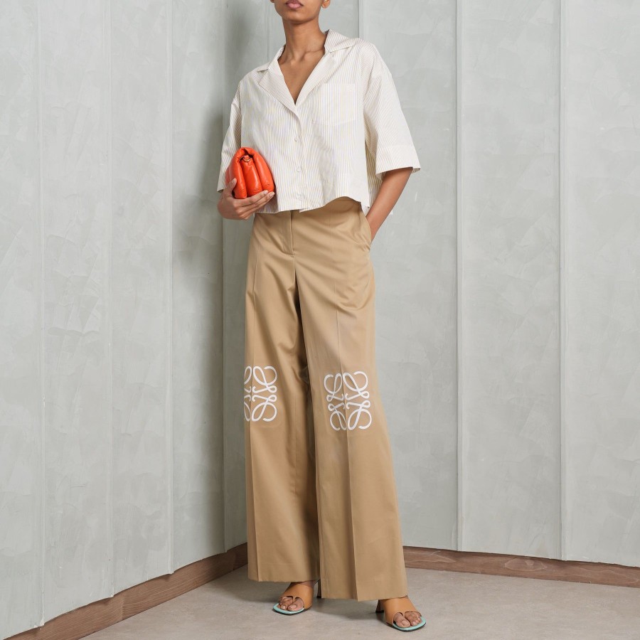 Women Loewe Blouses | Cropped Pyjama Shirt