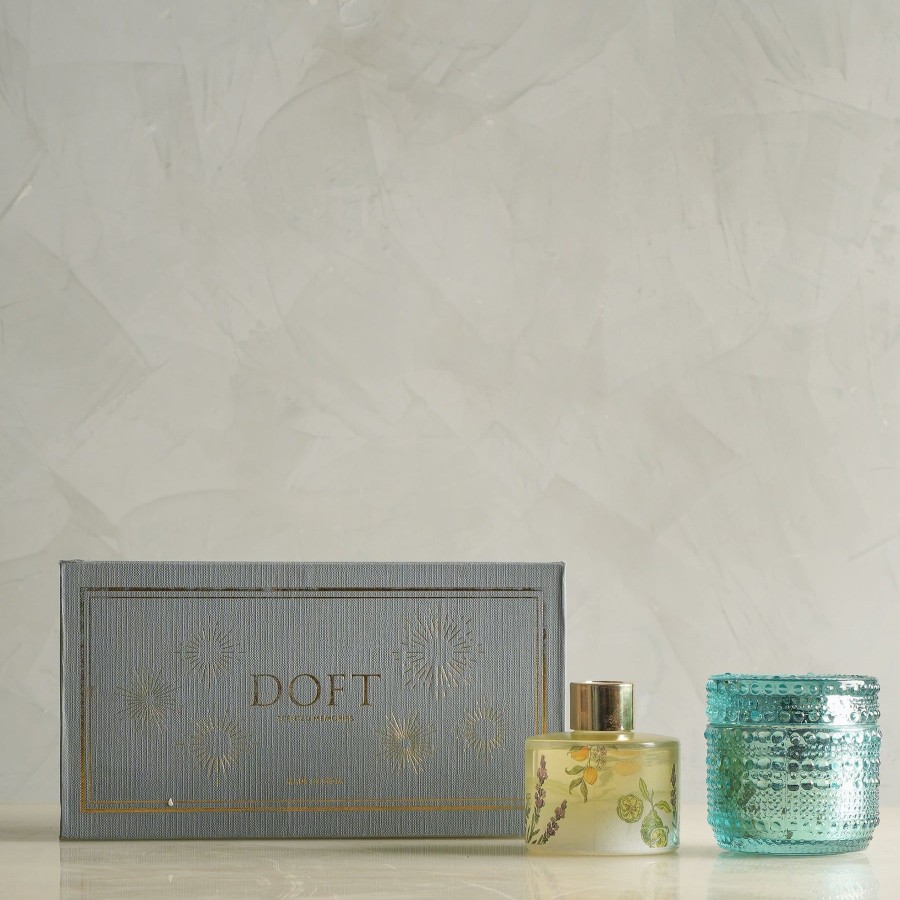 Home Doft Candles | Diffuser & Trinket Jar Blue-Orange Cassis