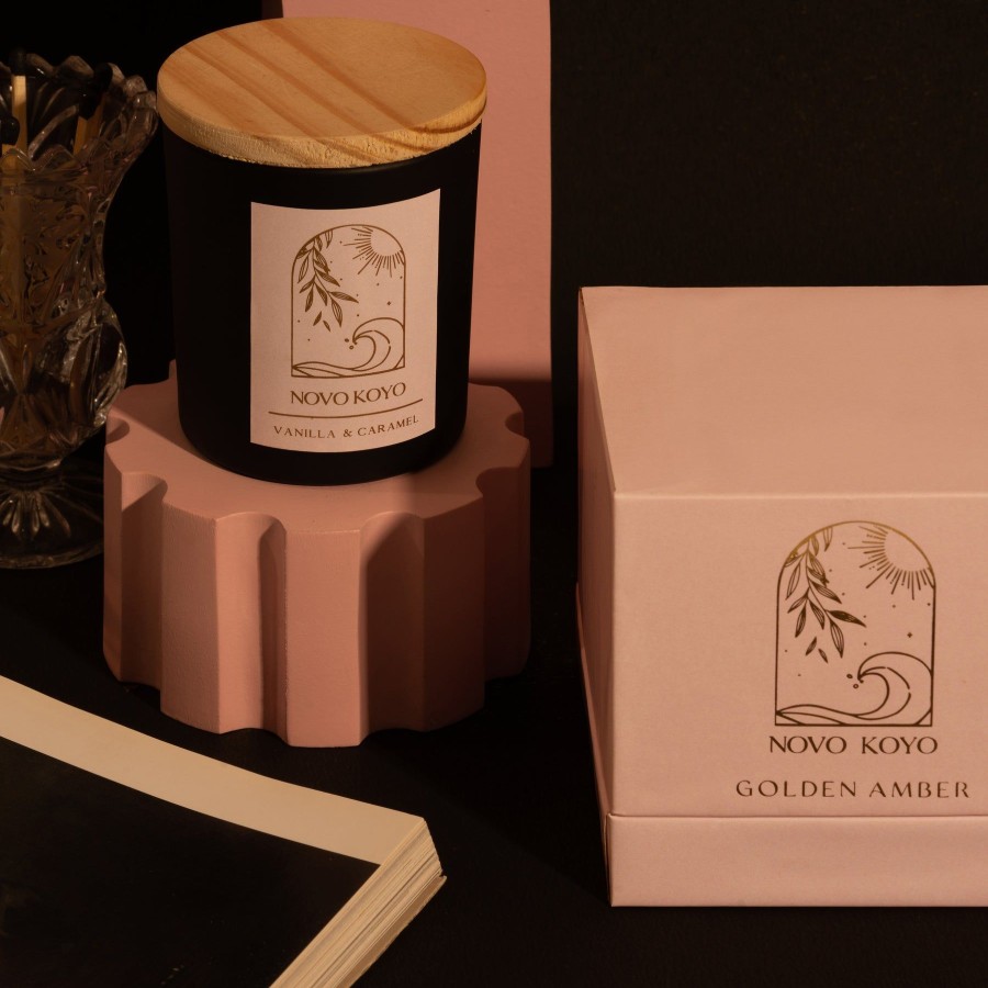 Home Novo Koyo | Vanilla & Caramel Black Matte Candle