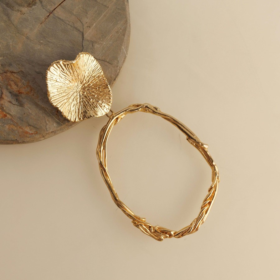 Women Studio Metallurgy Fashion Jewellery | Kinoko Floral Hoop Earrings