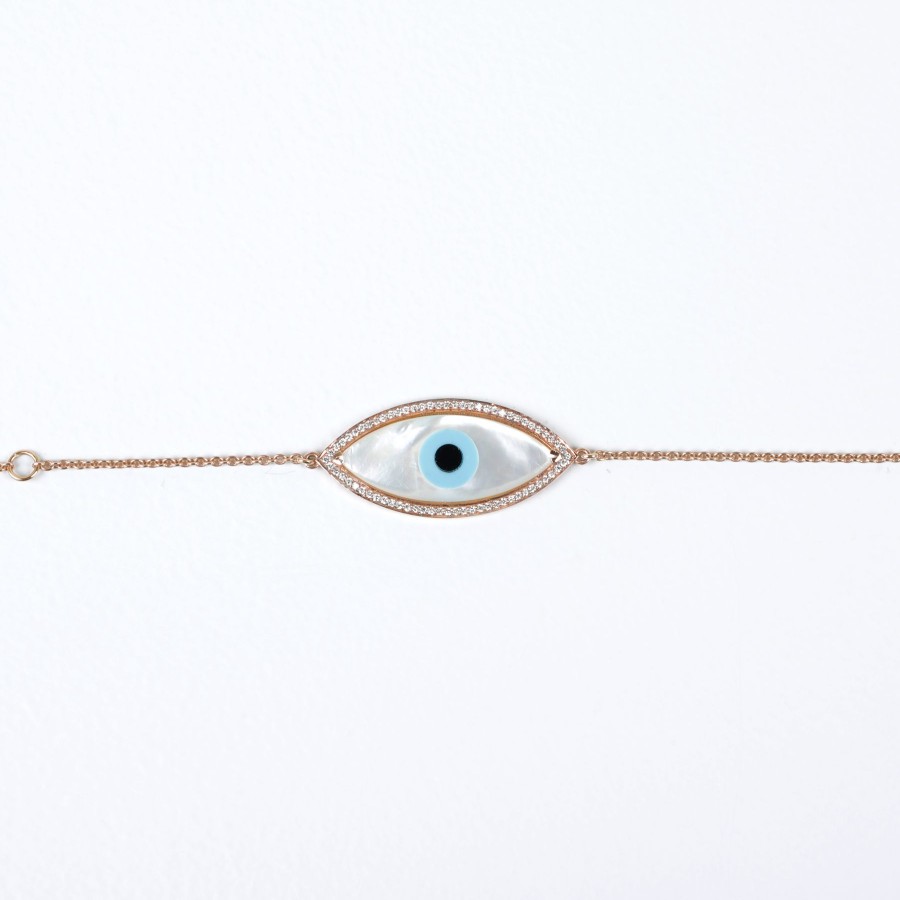 Women KAJ Fine Jewellery Fine Jewellery | Large Evil Eye Chain Bracelet