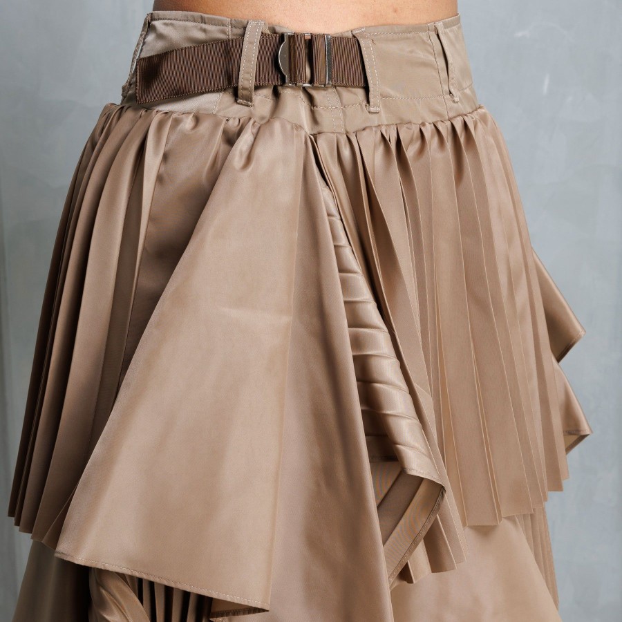 Women Sacai Skirts | Asymmetric Pleated Skirt