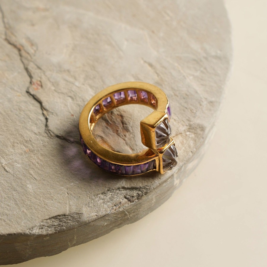 Women Akansha Sethi Demi Fine Jewellery | Amethyst Ribbon Ring