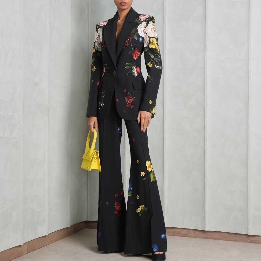 Women Elie Saab Pants | Printed Crepe Pants