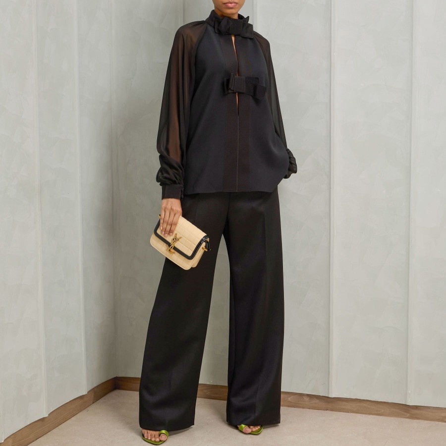 Women Elie Saab Tops | Boxy Bow Blouse