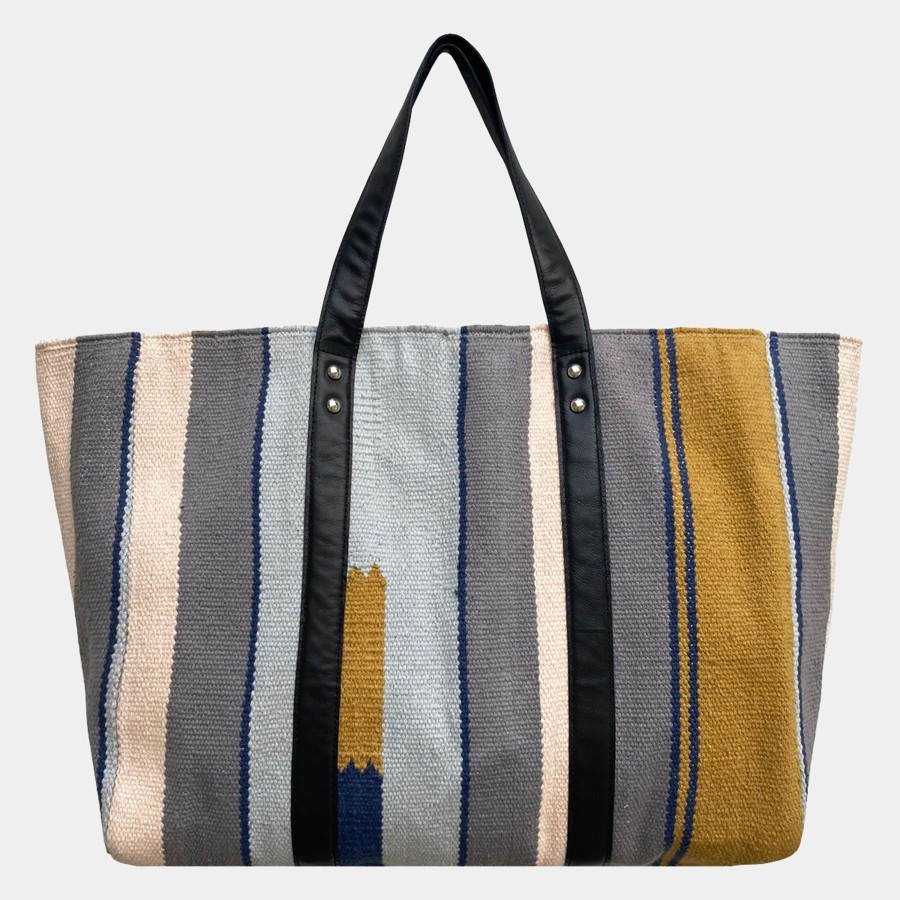 Women Joli Joli Tote Bags | Striped Dhurri Tote