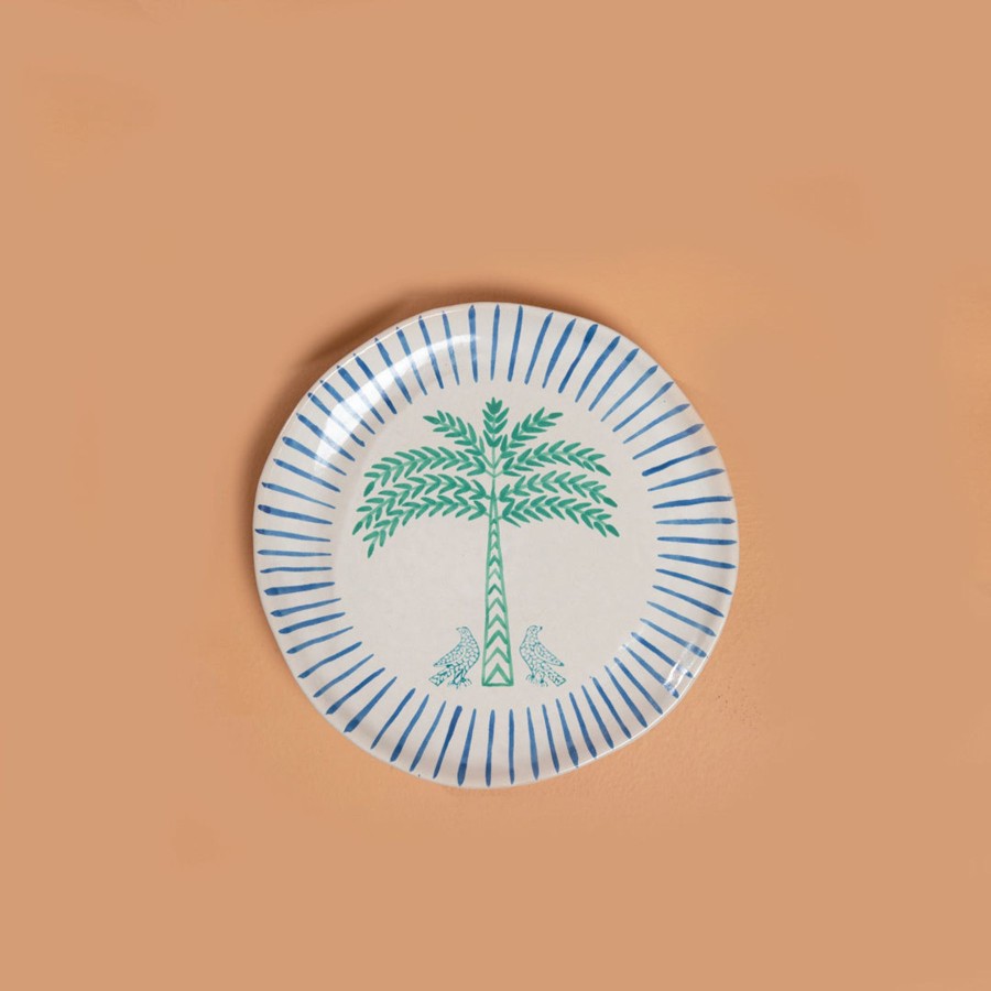 Home Ecru | Palm & Falcons Plates Set Of Three